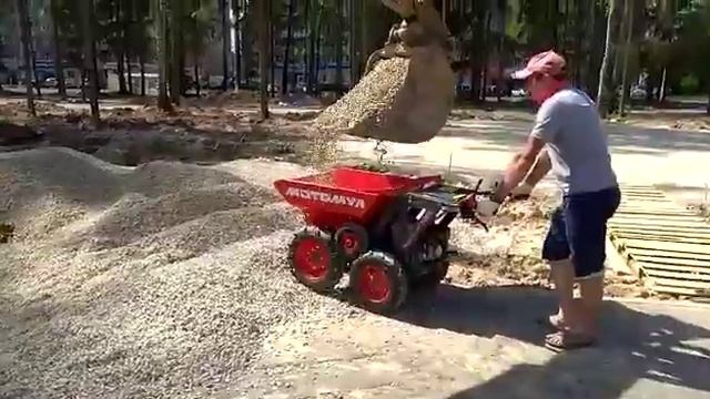 Минисамосвал МОТОМУЛ для перемещения щебня и песка смотреть онлайн