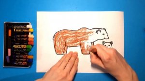 Как нарисовать МЕДВЕДИЦУ С МЕДВЕЖОНКОМ. Рисуем с детьми. How to draw a BEAR.