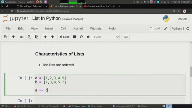 #31 List In Python With Examples | Introduction To List In Python And Characteristics Of List