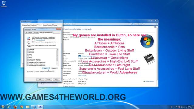 How to add The Sims 3 to the DEP by Games4theworld