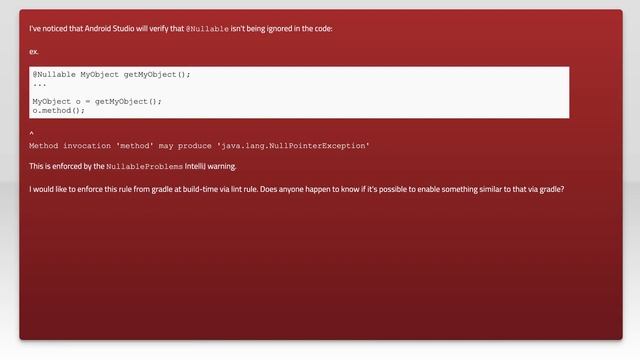 How to enable Android lint check for the @Nullable annotation? смотреть онлайн