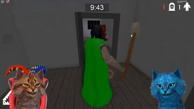 ИГРАЮ ЗА ГРЕННИ в КОСТЮМЕ БАЛДИ ОНЛАЙН в роблокс! roblox котёнок лайк и котик игроман смотреть онлайн