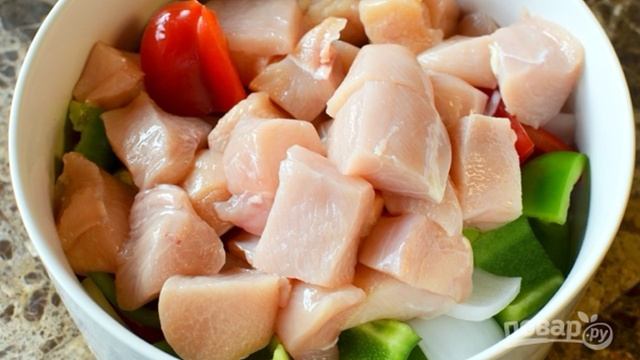 Куриные шашлыки на шпажках в духовке