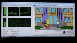 Prozessorauslastung Sony Vaio P bei der Wiedergabe von HD-Youtube-Clips