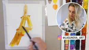 Рисуем вместе осенний пейзаж акварелью (мастер класс)