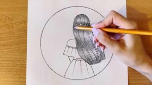 Как Нарисовать Девушку С Длинными Волосами | Рисунок Карандашом | Девушка Со Спины