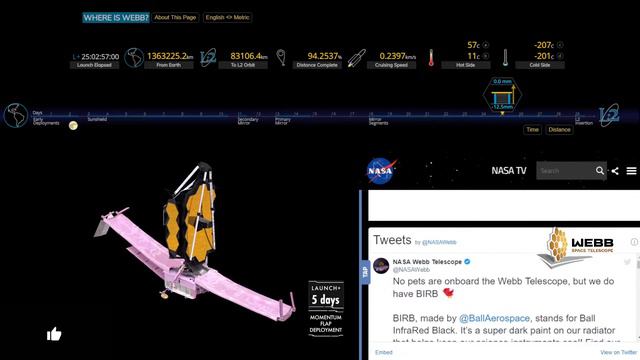 🔴 LIVE :James Webb Telescope Tracker 📡  #NASA #webb #JWST #WhereisWebb