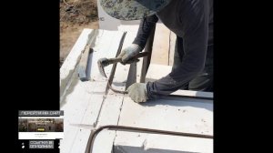армирование стен / укладка арматуры в стену из газобетона / строительство дома из газобетон