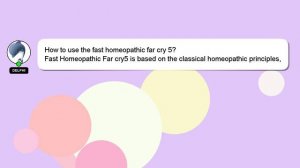 How to use the fast homeopathic far cry 5?