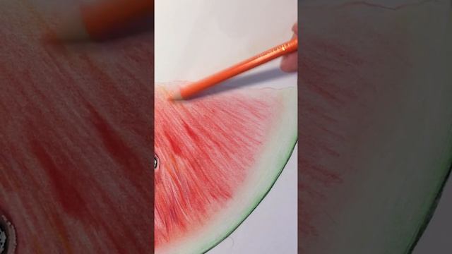 Арбуз. Рисование цветными карандашами. Watermelon colored pencils смотреть онлайн
