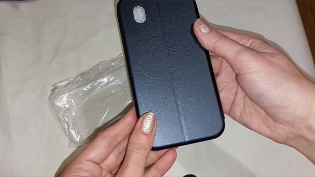 Чехол-книжка для смартфона ZTE BLADE A31 LITE. Цвет тёмно-синий. Распаковка и обзор. смотреть онлайн