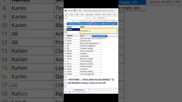 Lookup and Return multiple values in one cell in EXCEL#excel смотреть онлайн