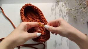 Тапочки из трикотажной пряжи , балетки с двойной подошвой ,37 размер