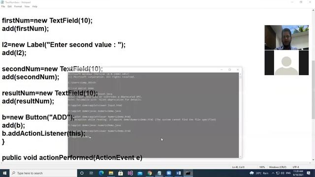 Getting input from user interface and adding applet to HTML file смотреть онлайн