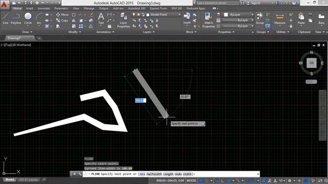Beginners Tutorial for Autocad 2015-A1-02-A-Polyline смотреть онлайн