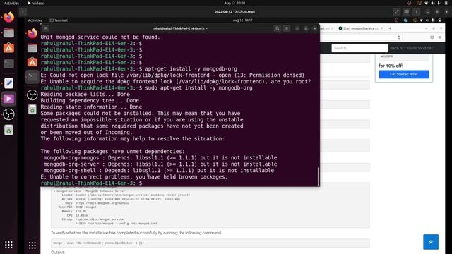 install mongodb in ubuntu 22.04