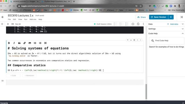 EEC610 Fall 2020 - Lecture 2.1 Matrix Algebra with Numpy смотреть онлайн