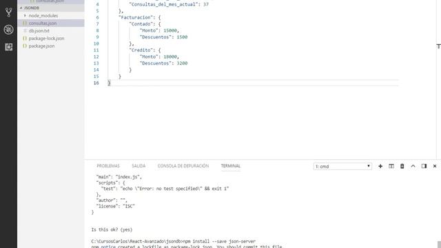 VISUALIZAR EL CONTENIDO DE LA BASE DE DATOS JSON EN EL NAVEGADOR  - REACT AVANZADO VIDEO 07
