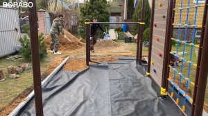 Укладка резиновой плитки под спортивную или детскую площадку