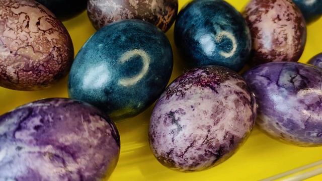 Чайная роспись пасхальных яиц. "Космические" яйца