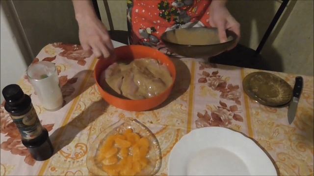 Грудка с мандаринами рецепт  в духовке.Как приготовить куриную грудку.Что приготовить из курицы