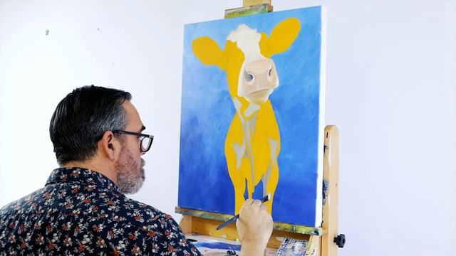 Create an impressionistic cow painting with acrylics смотреть онлайн