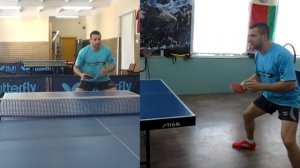 Уроки настольного тенниса: Топ спин слева по верхнему мячу