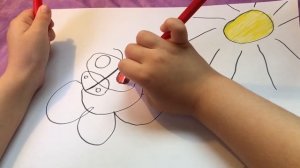 Урок рисования для малышей | Бабочка на цветке