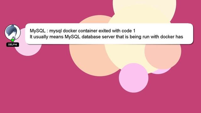MySQL : mysql docker container exited with code 1 смотреть онлайн