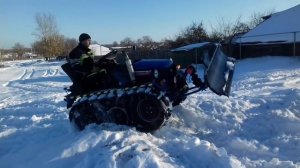 Самодельный гусиничный мини трактор "Русич т15"