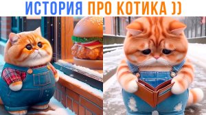 КАК КОТИК БУРГЕРОВ ОБЪЕЛСЯ ))) | Приколы с котами | Мемозг 1395