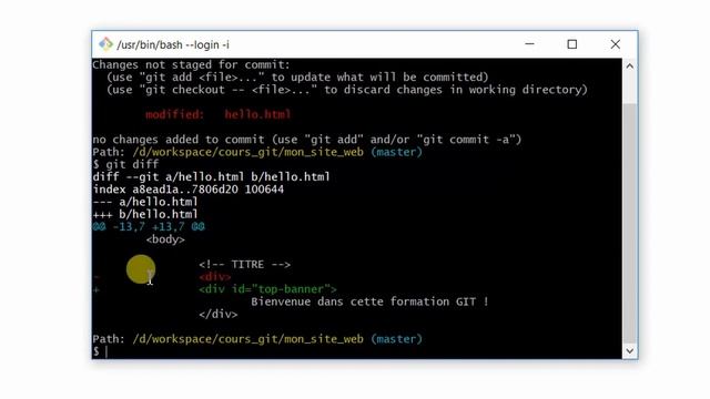 Formation Git & GitHub FR: III.6 Afficher les modifications смотреть онлайн