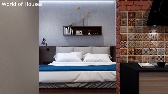 Дизайн квартиры площадью 43 кв.м. в стиле лофт / World of Houses