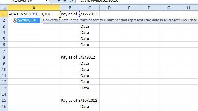 Excel - Separate Dates from Text: Episode 1520