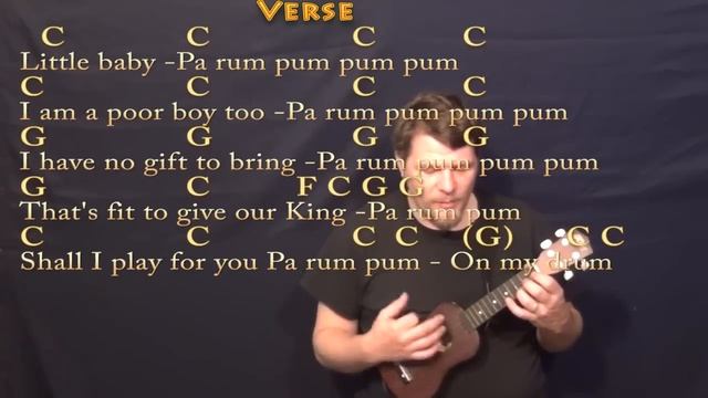 The Little Drummer Boy (Christmas) Ukulele Cover Lesson in C with Chords/Lyrics смотреть онлайн