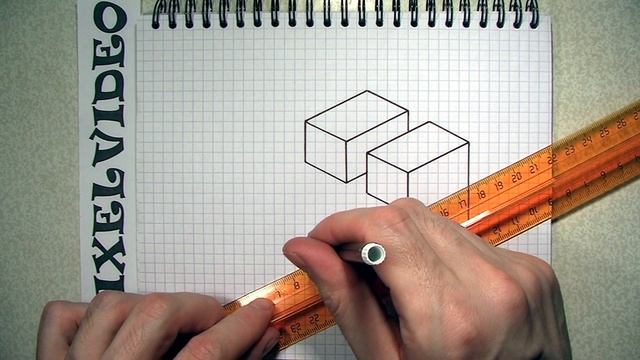 Урок №3 черчение 3d объёмная фигура по клеточкам #pixelvideo смотреть онлайн