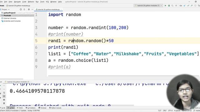 BASICS OF PYTHON EP:25 Random Module | Python Tutorial In Hindi | Python For Absolute Beginners