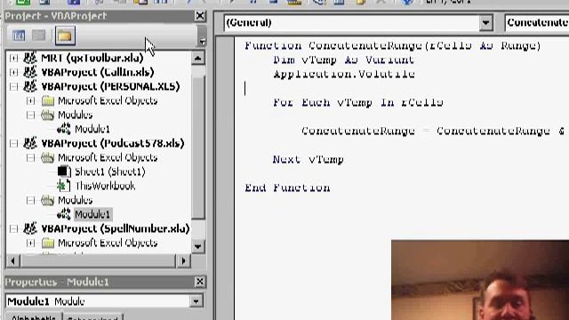 Excel - Learn how to concatenate a range of words in Excel without using a formula - Episode 587