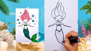 Как нарисовать русалку. Рисуем с детьми.