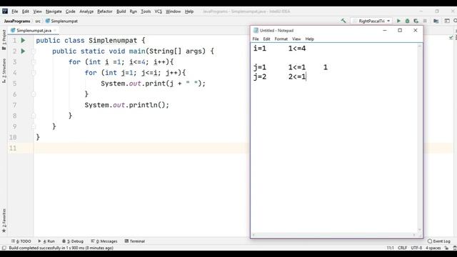 Pattern 13 - Java program to print Simple Number Pattern || Java Pattern Programs