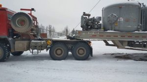 Поднимаем упавший полуприцеп с помощью лебедки.