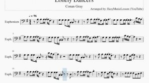 Euphonium Sheet Music: How to play Lonely Dancers by Conan Gray