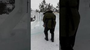 Фигурная резка льда бензопилой