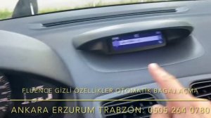 Fluence Gizli Özellik Otomatik Bagaj Açma Cam Kapatma Alarm Ankara Erzurum Trabzon￼