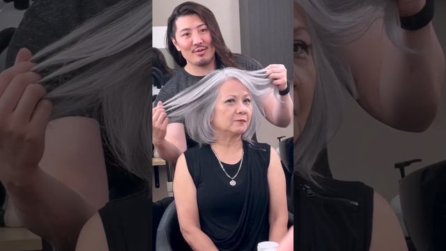 Transition to #GrayHair in one day with #GuyTang #SilverMoon