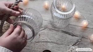 Фонарики из стеклянных банок. Новогодний декор