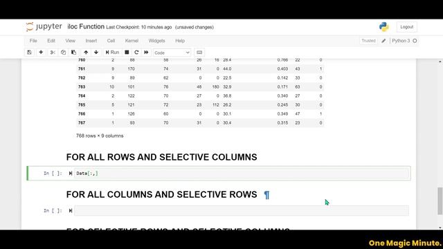 How to Use iloc Function ??? | Machine Learning | jupyter notebook | python | One Magic Minute смотреть онлайн