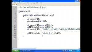 Creating and Initializing 2-D Array in Java, Standard-12, Lesson-9