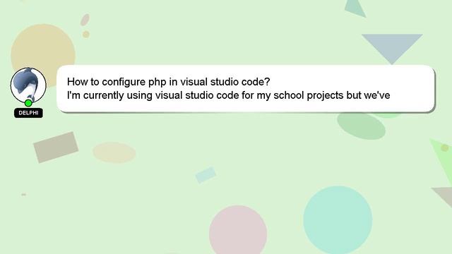 How to configure php in visual studio code?