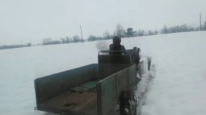 поедет ли тяжёлый дизельный мотоблок ЗУБР с прицепом, на грунтозацепах ,по глубокому снегу